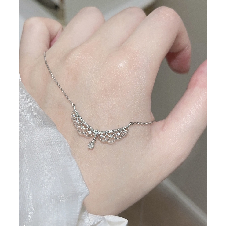 レース編み風細チェーンネックレス Jasmine Grandiflorum[品番