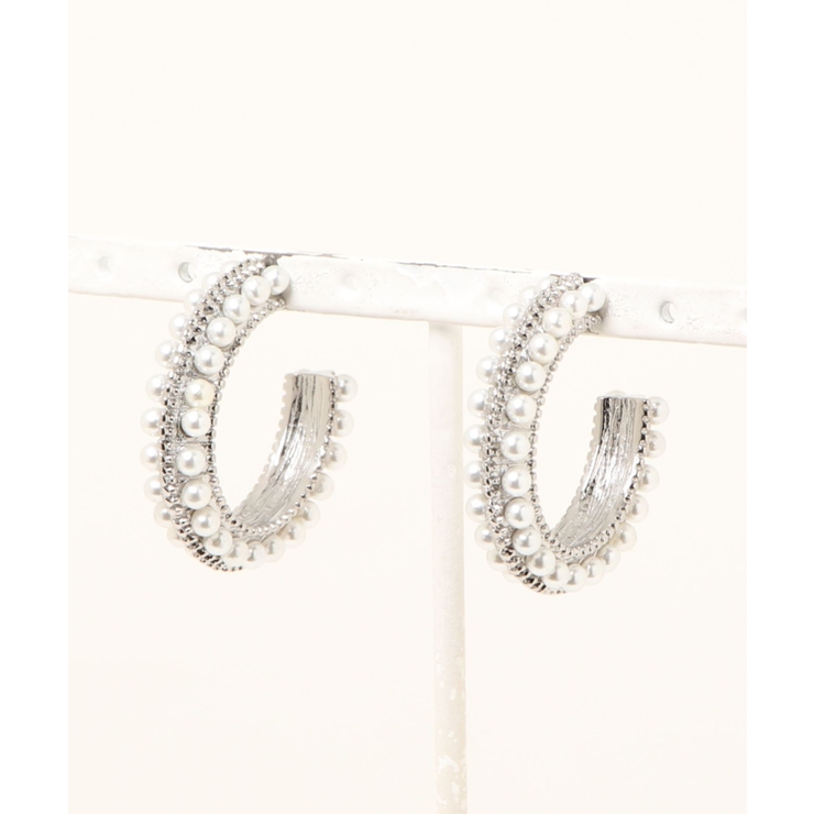 韓国風魅惑パールのフープピアス | aimoha  | 詳細画像1 