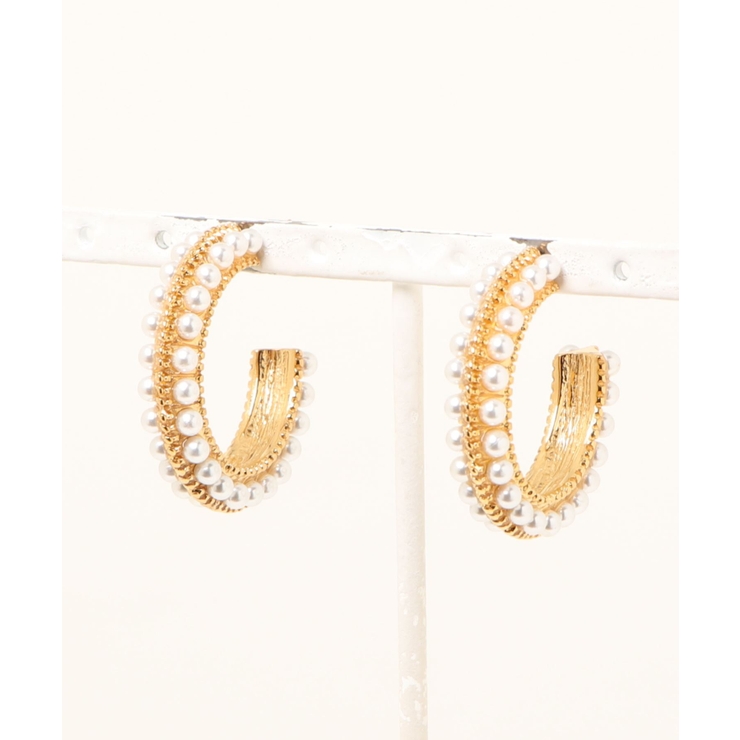 韓国風魅惑パールのフープピアス | aimoha  | 詳細画像2 