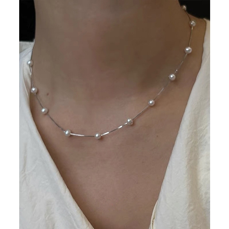 ホワイト2 | パールネックレス、シルバーネックレス Jasmine Grandiflorum | aimoha 