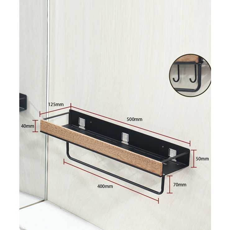 収納ウォールマウントシェルフ ホック付きL | aimoha  | 詳細画像1 