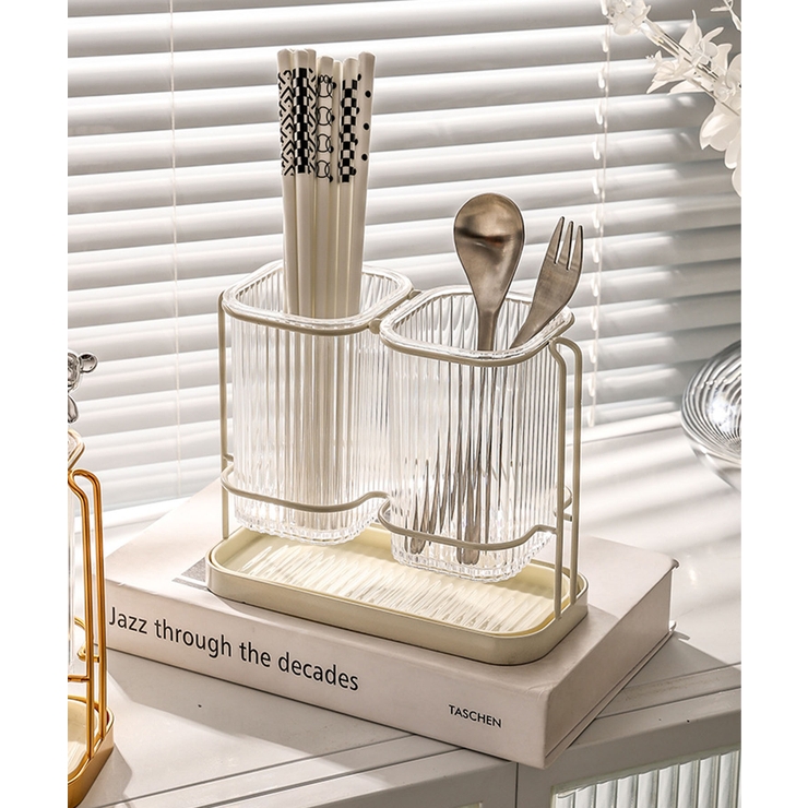 レトロ調ガラス製カトラリースタンド[品番：XT000014638]｜aimoha