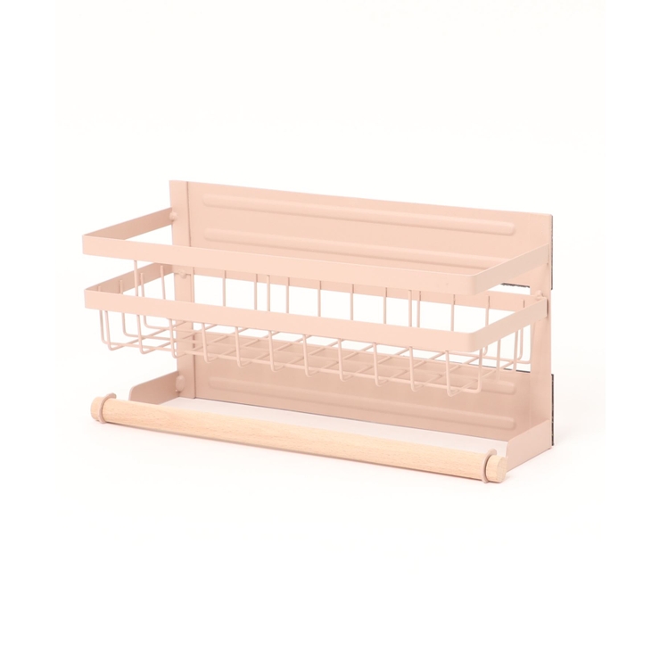 ピンク | 冷蔵庫の壁面をフル活用 マグネット式 キッチン収納ラック S | aimoha 