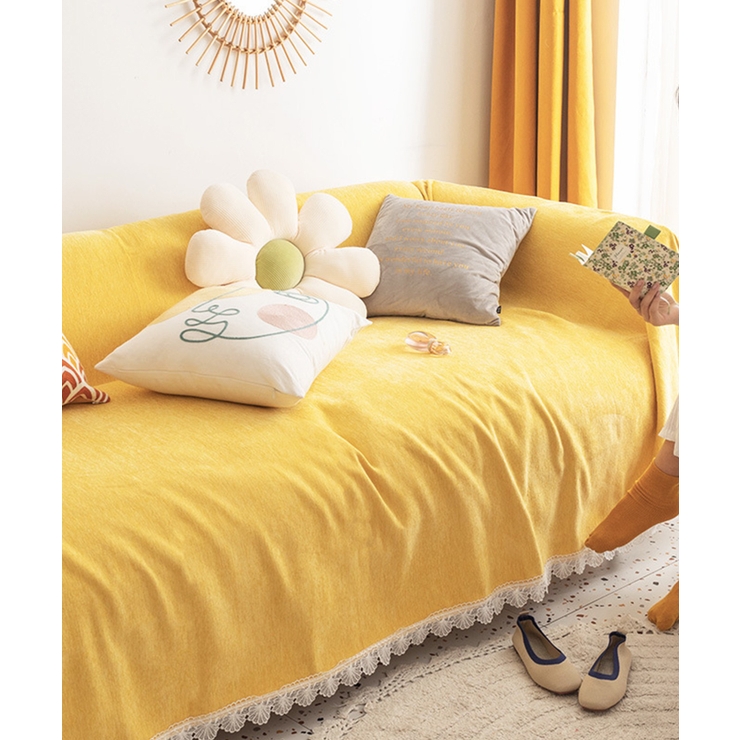 裾レースナチュラル ソファーカバー ブランケット | aimoha  | 詳細画像5 