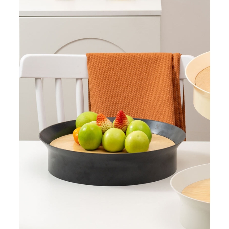 ブラック | 卓上 円形 収納トレイ | aimoha 