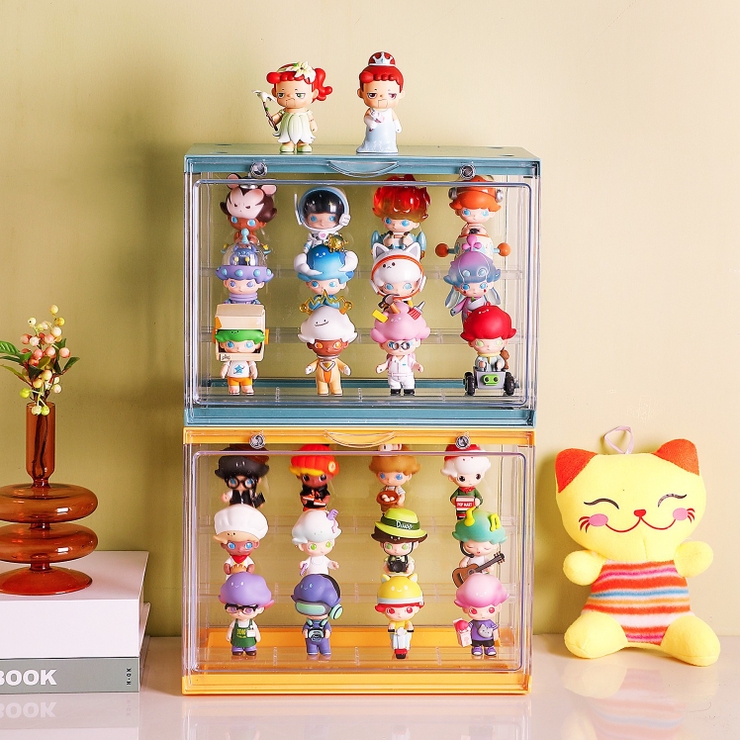 カラフル12色 鏡面 扉付き キューブボックスα （可動棚付き