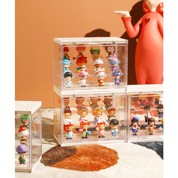 取り出しやすい下開き 扉付きマグネット カラーボックス[品番