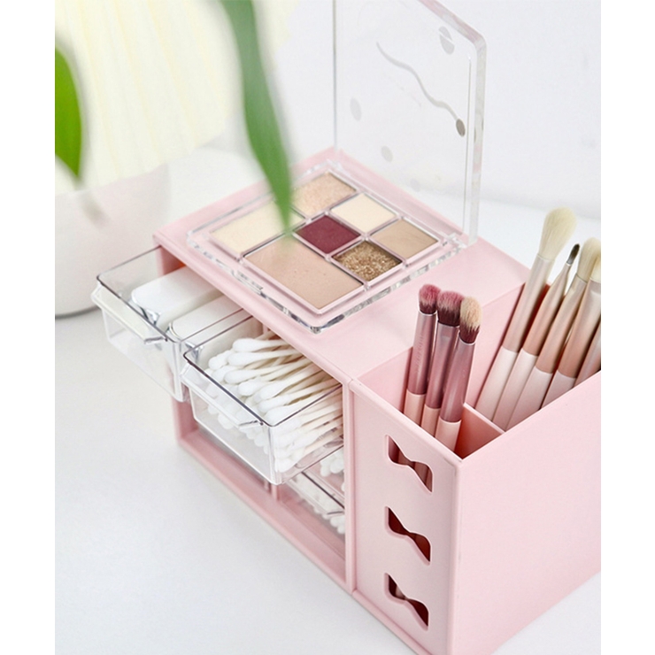 韓国雑貨 多機能卓上収納ボックス コスメボックス[品番