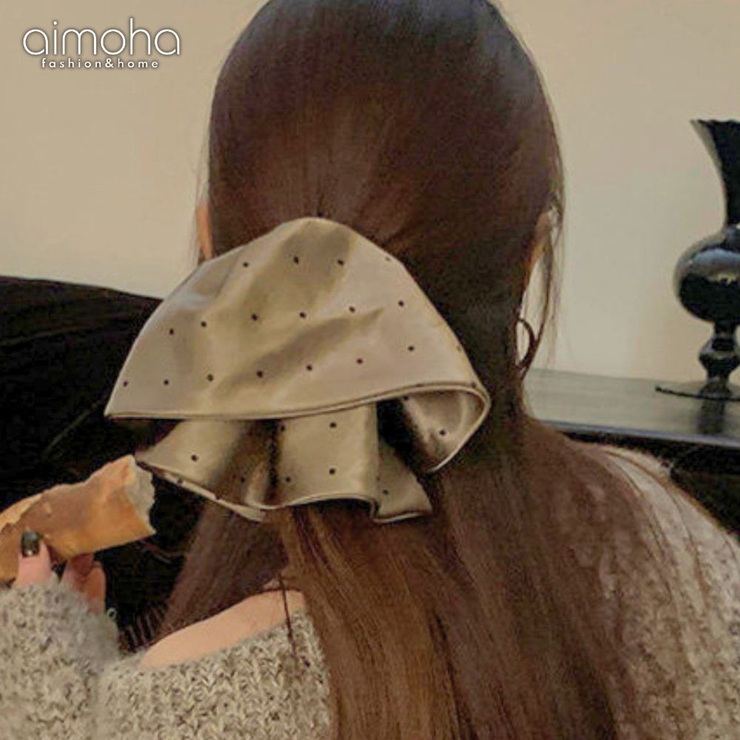 ドット柄ビッグリボンヘアクリップ | aimoha  | 詳細画像1 