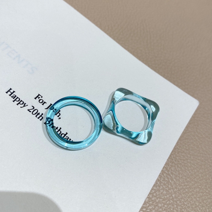 リング カラープラスチッククリアリング2個セット[品番：ORPW0002401