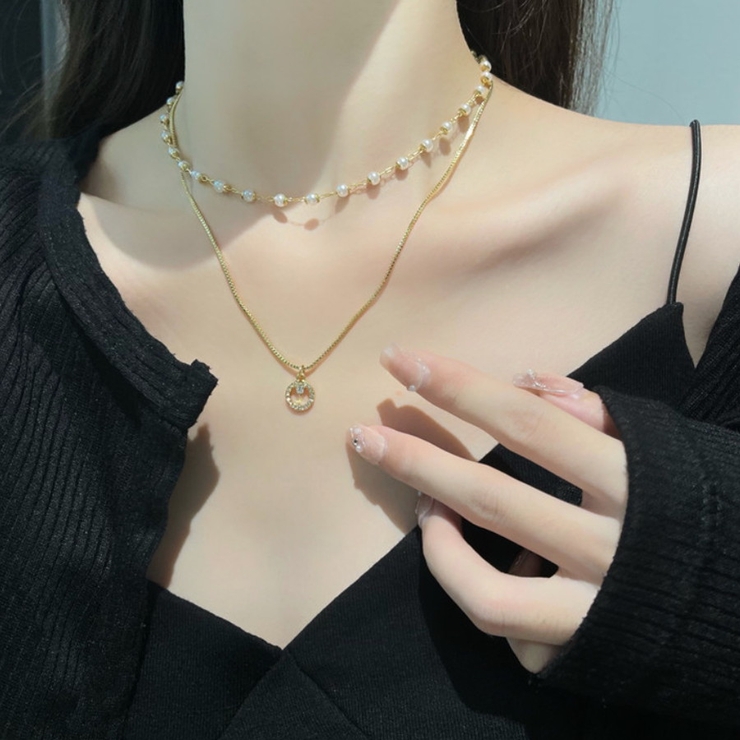 ネックレス ダブルチェーンパールネックレス | marcydorn | 詳細画像2 