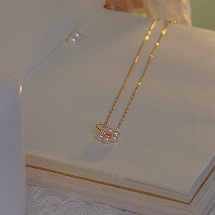 ネックレス ゴールドチェーンパールフラワーネックレス | marcydorn | 詳細画像4 