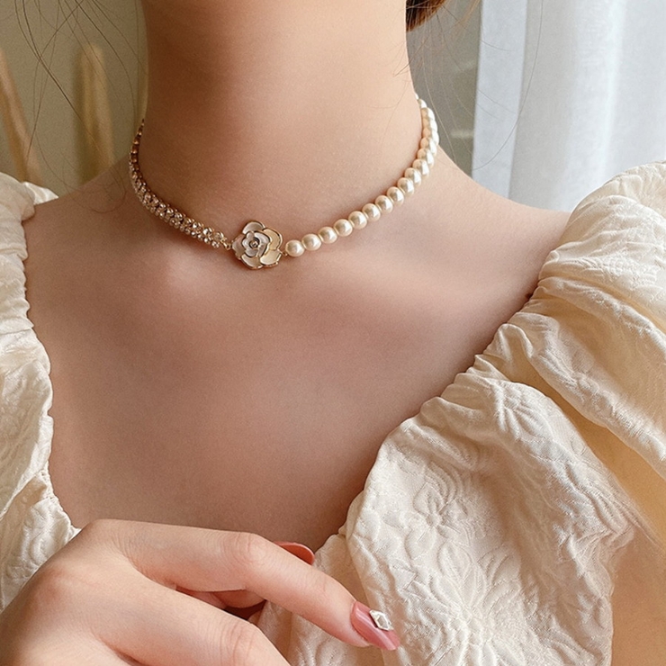 ネックレス ハーフトップゴールドラインフラワーネックレス | marcydorn | 詳細画像5 