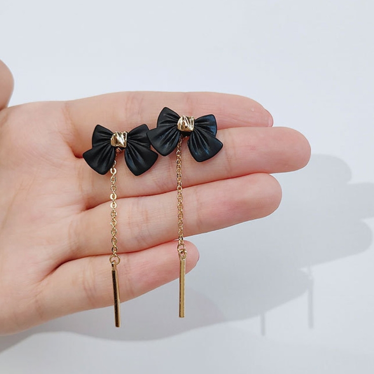 ピアス ブラックリボンバックゴールドチェーンピアス [品番：ORPW0002490]｜marcydorn（マーシードルン）のレディースファッション通販｜SHOPLIST（ショップリスト）