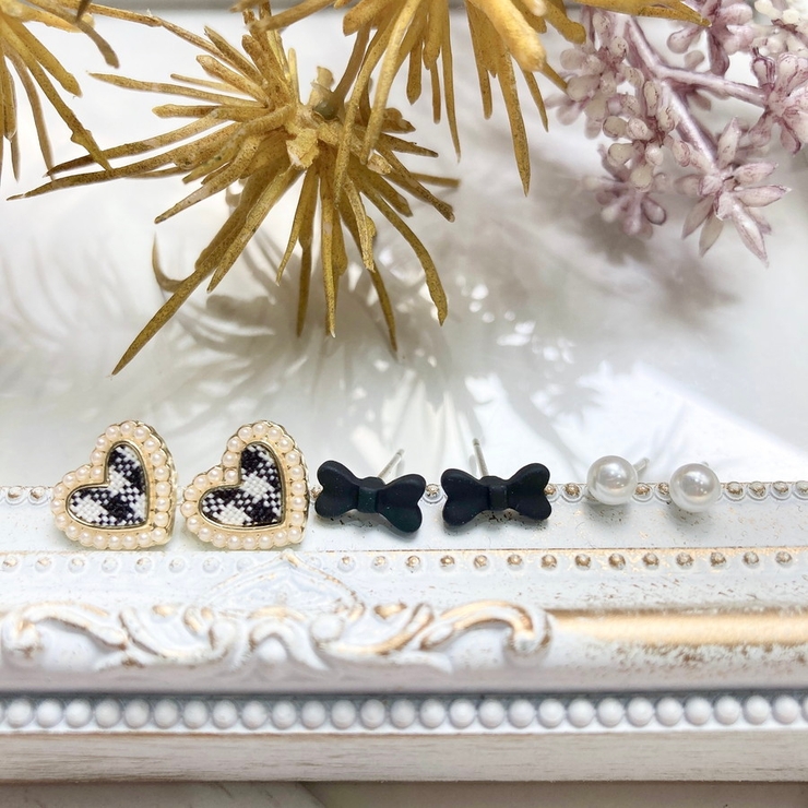 ピアス ミニパールメイン モチーフ組み合わせピアスセット[品番