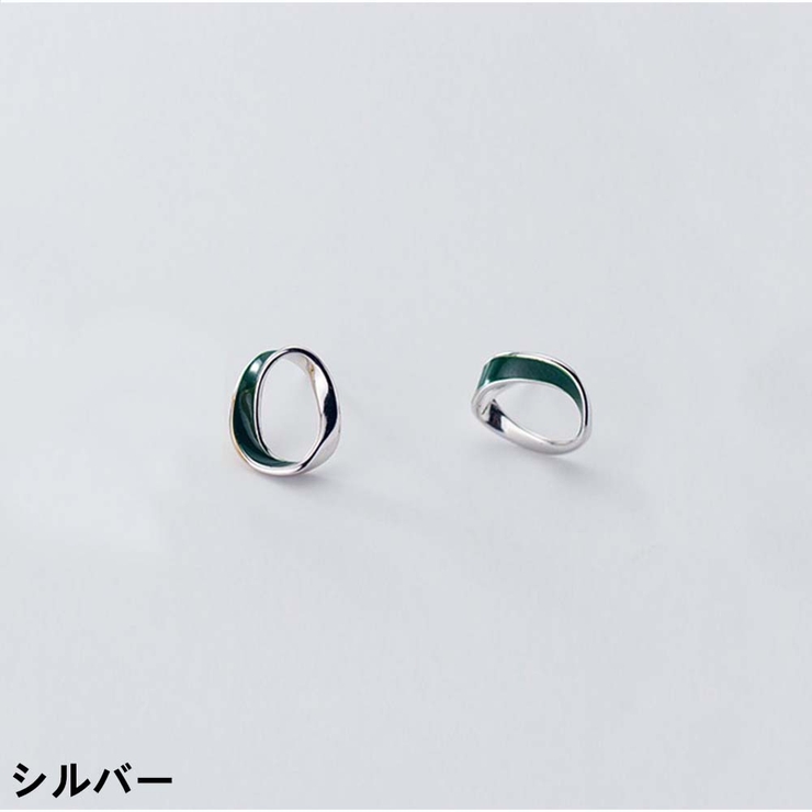 シルバー | ピアス ツイストオーバル レディース | And Kawaii