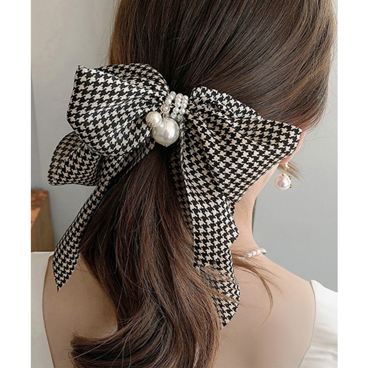 千鳥格子柄リボンバレッタ ヘアクリップ | SUNSHINE CLOSET | 詳細画像1 