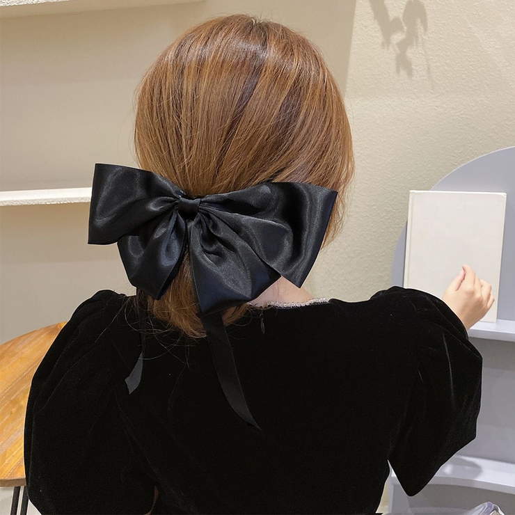 サテンビッグリボンバレッタ韓国ヘアアクセ | SUNSHINE CLOSET | 詳細画像6 