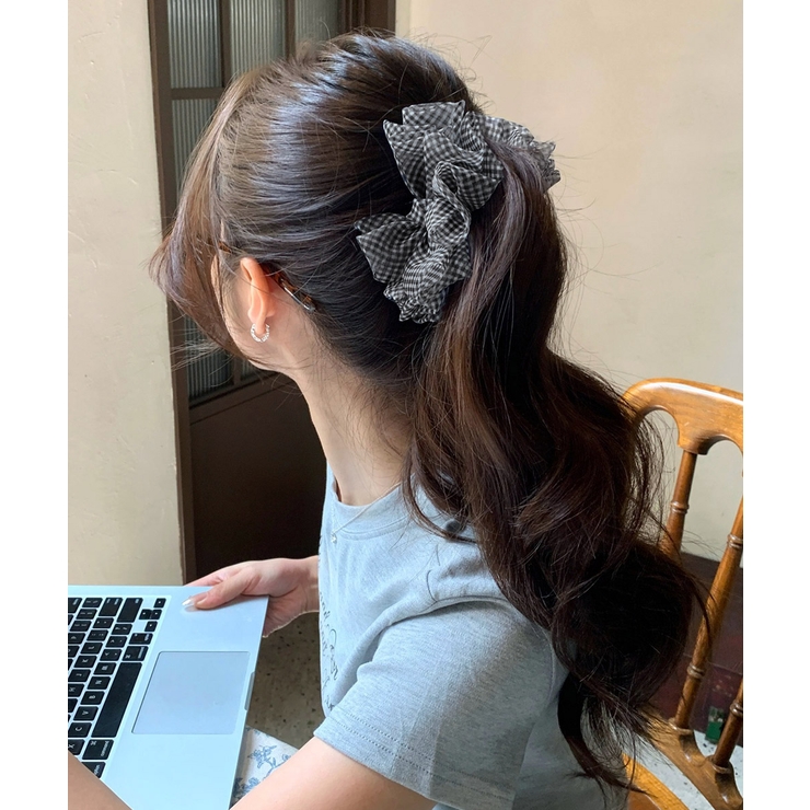 レディースヘアアクセサリー 髪飾りギンガムチェック ガーリーまとめ髪 | SUNSHINE CLOSET | 詳細画像10 