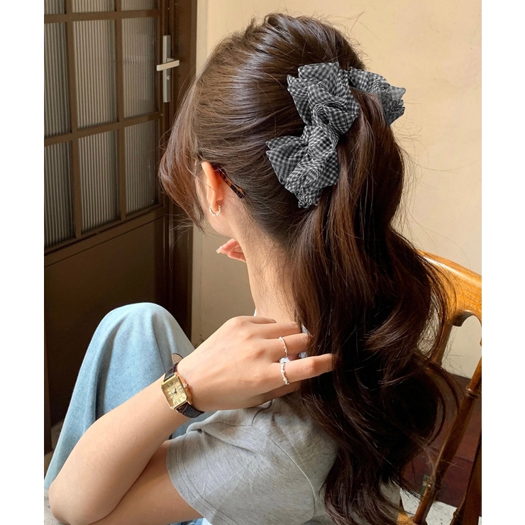 レディースヘアアクセサリー 髪飾りギンガムチェック ガーリーまとめ髪 | SUNSHINE CLOSET | 詳細画像9 