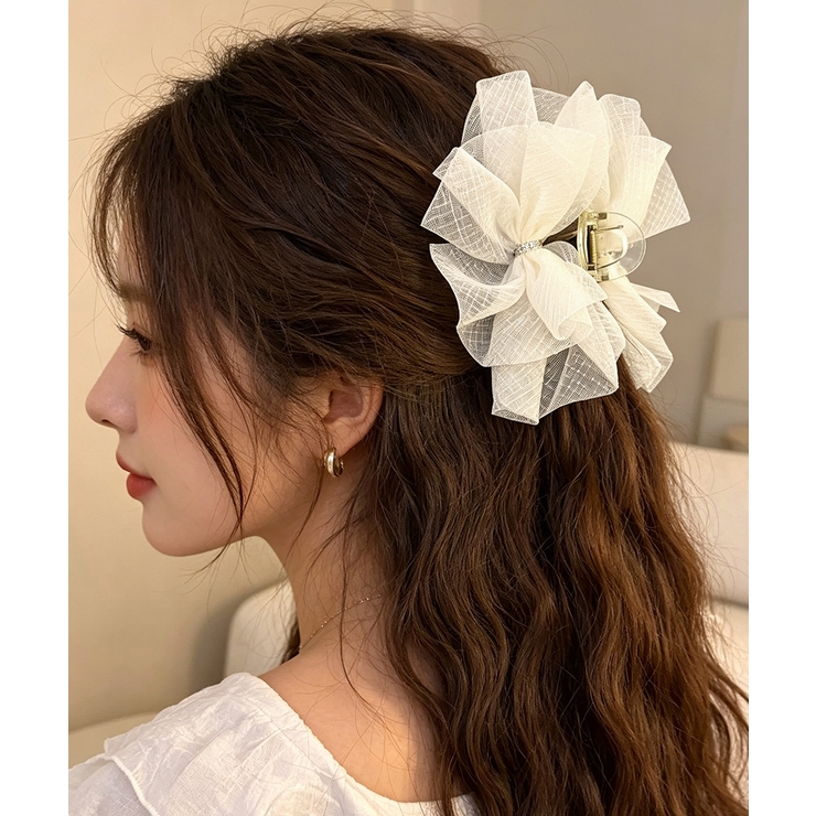 シアービッグリボン髪留め 大きめヘアクリップ 大人可愛いハーフアップ用クリップボ… | SUNSHINE CLOSET | 詳細画像11 