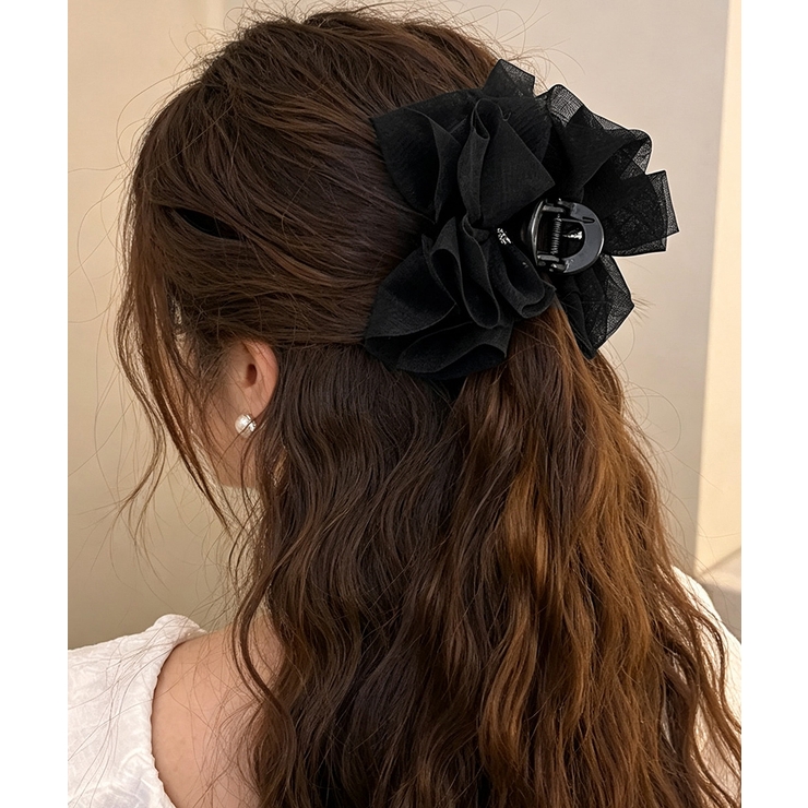 シアービッグリボン髪留め 大きめヘアクリップ 大人可愛いハーフアップ用クリップボ… | SUNSHINE CLOSET | 詳細画像2 