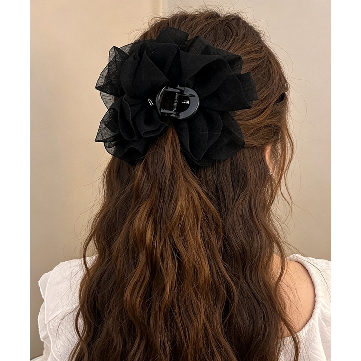 シアービッグリボン髪留め 大きめヘアクリップ 大人可愛いハーフアップ用クリップボ… | SUNSHINE CLOSET | 詳細画像3 