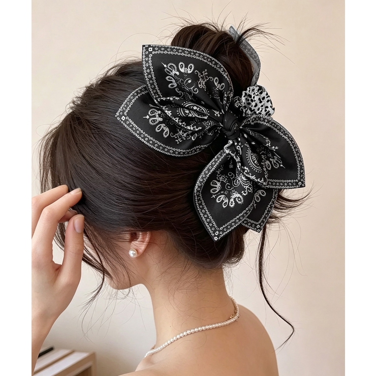 韓国風大きめ髪飾りリボンヘアクリップ 華やかヘアアクセサリー 大人可愛いヘアアレ… | SUNSHINE CLOSET | 詳細画像7 