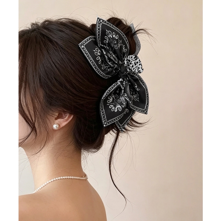 韓国風大きめ髪飾りリボンヘアクリップ 華やかヘアアクセサリー 大人可愛いヘアアレ… | SUNSHINE CLOSET | 詳細画像9 