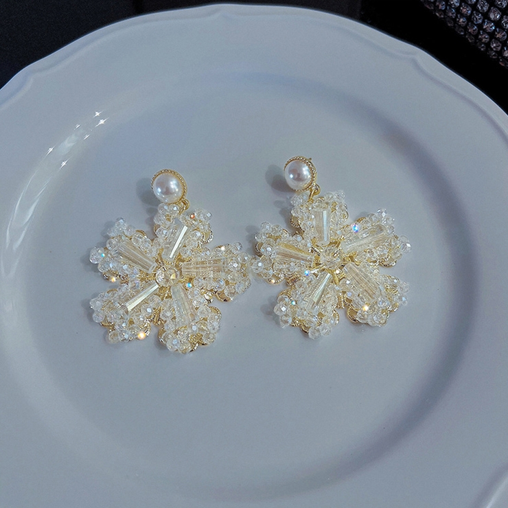 フラワーピアス 大きめ花モチーフ ピアス[品番：AGCW0003576