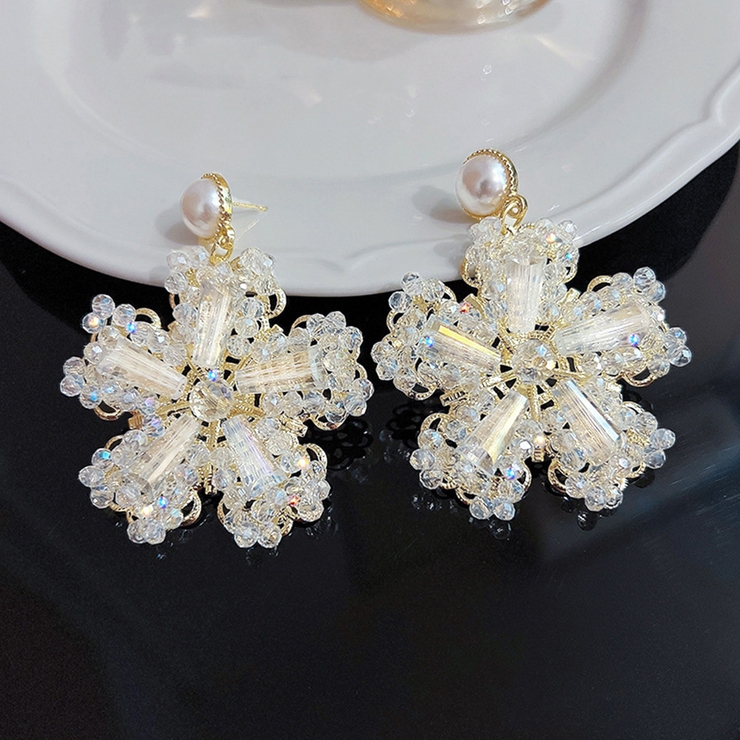 フラワーピアス 大きめ花モチーフ ピアス[品番：AGCW0003576