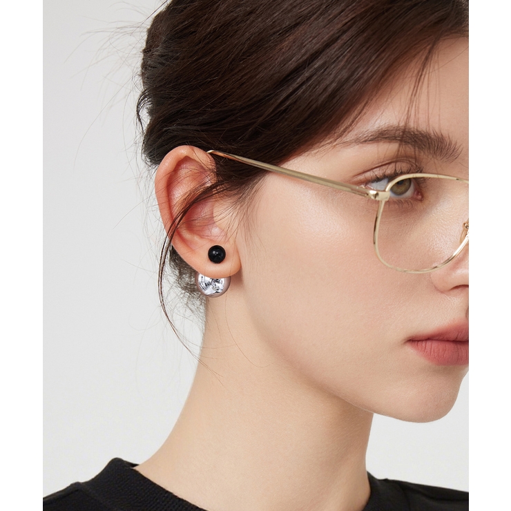 韓国風メタルボールスタッドピアスきれいめ | SUNSHINE CLOSET | 詳細画像1 