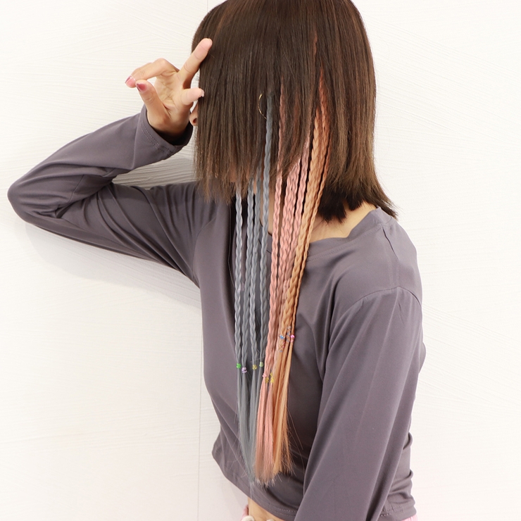 nunpeee【エクステ 3点】 エクステ 三つ編み派手ワンタッチエクステ[品番：AGCW0004180