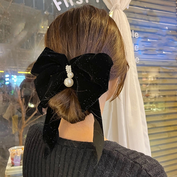 ビッグリボンバレッタ韓国ヘアアクセサリー[品番：AGCW0003435