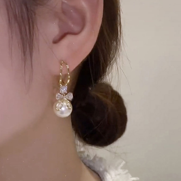 大粒ピアス レディース 一粒フェイクパール | SUNSHINE CLOSET | 詳細画像1 