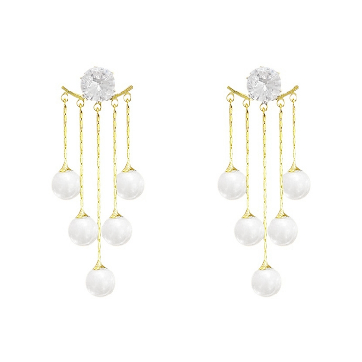 上品パールチェーンピアス韓国風 フリンジアクセサリー 小顔見えフェミニンジュエリ… | SUNSHINE CLOSET | 詳細画像15 