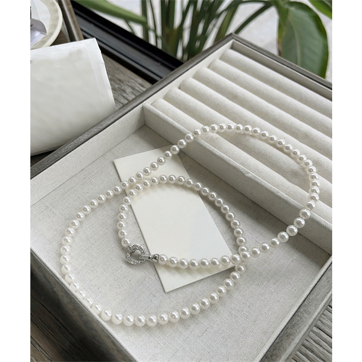 フェイクパールネックレスロングネックレス[品番：AGCW0005800