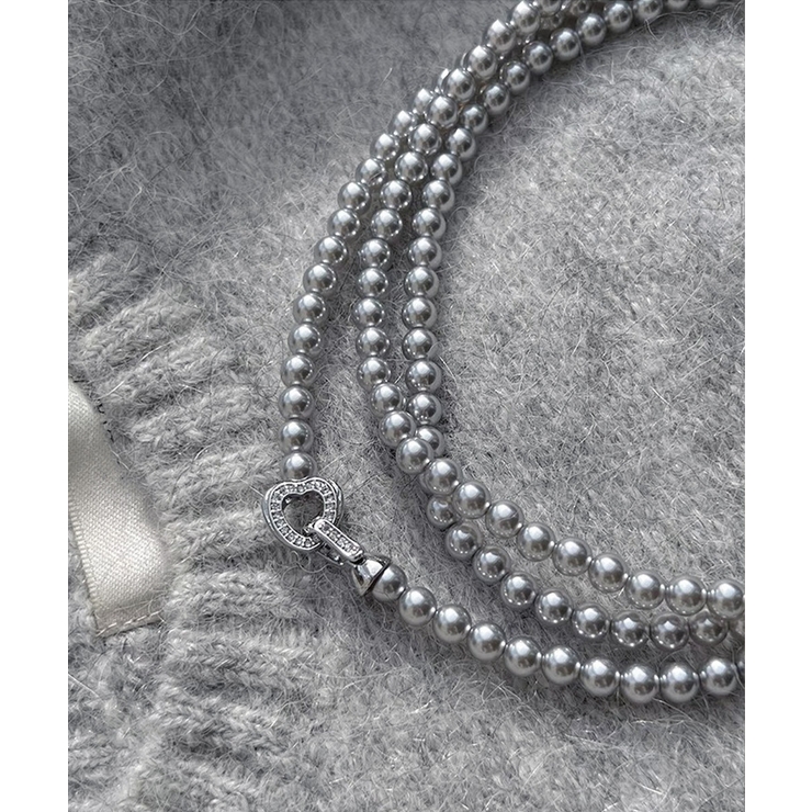 フェイクパールネックレスロングネックレス[品番：AGCW0005800