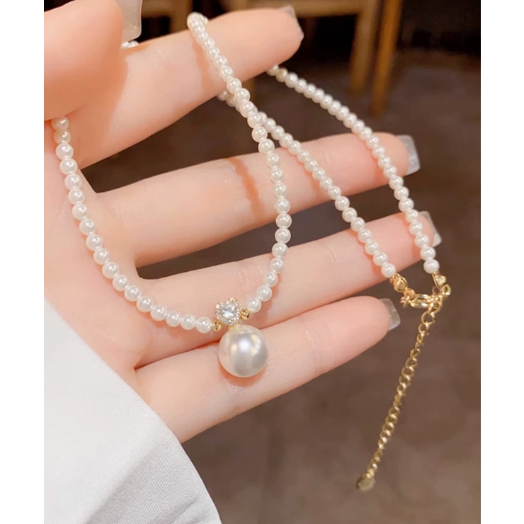 フェイクパールネックレスレディース 上品[品番：AGCW0006439