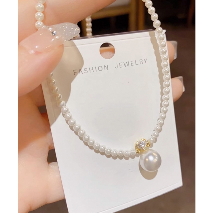 フェイクパールネックレスレディース 上品[品番：AGCW0006439