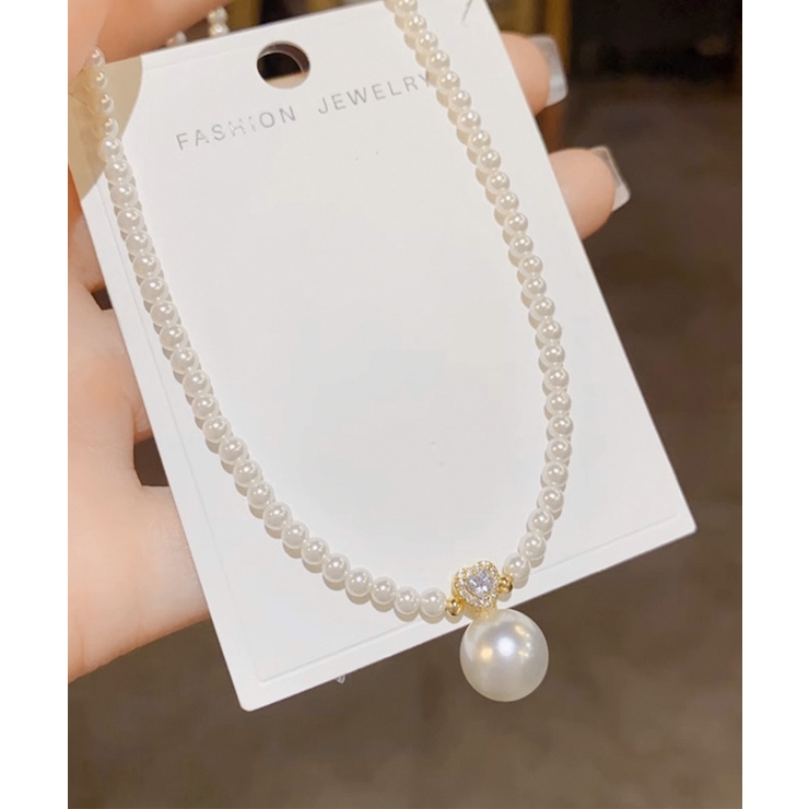 フェイクパールネックレスレディース 上品[品番：AGCW0006439