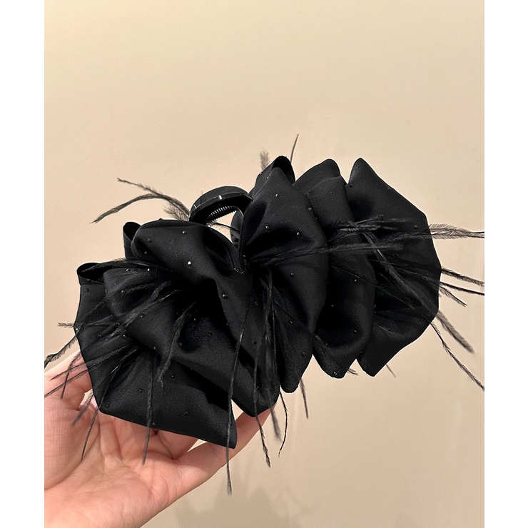 韓国風上品華やかボリュームシュシュ風ヘアクリップ 大人っぽいフリル黒髪飾り キラ… | SUNSHINE CLOSET | 詳細画像10 