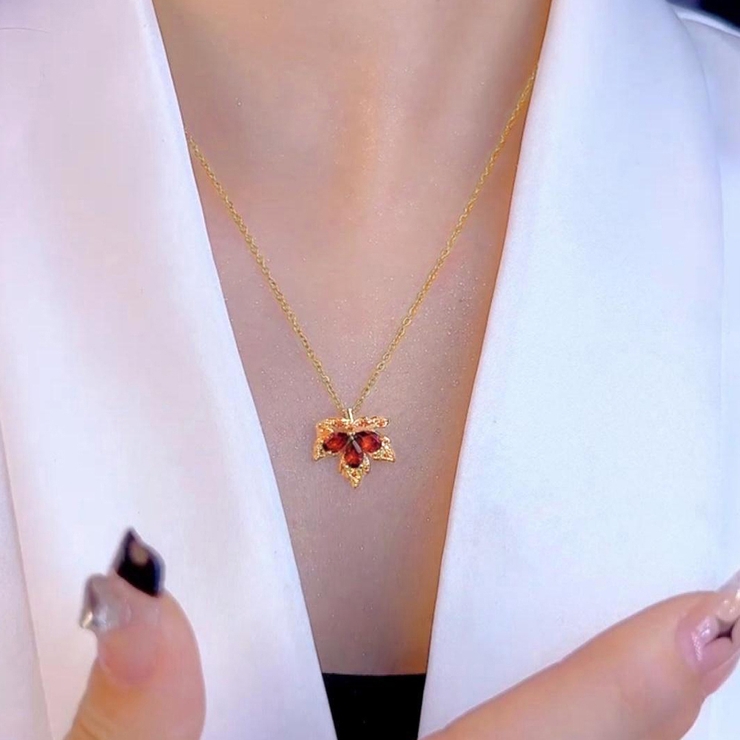 R指定楓 ネックレス ネックレス 紅葉モチーフ アクセサリー楓[品番：AGCW0003533