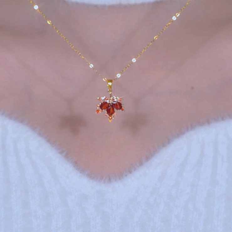 ネックレス 紅葉モチーフ アクセサリー楓[品番：AGCW0003533
