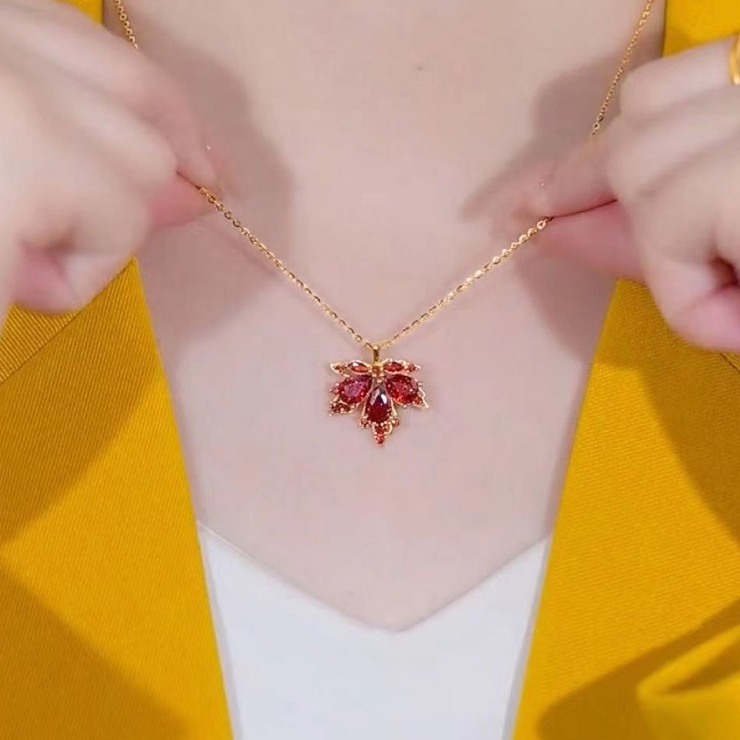 ネックレス 紅葉モチーフ アクセサリー楓[品番：AGCW0003533