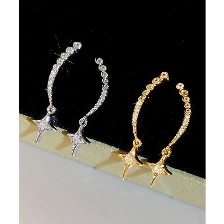 レディース 揺れる輝く星柄ビジューピアス 両耳セット | SUNSHINE CLOSET | 詳細画像15 