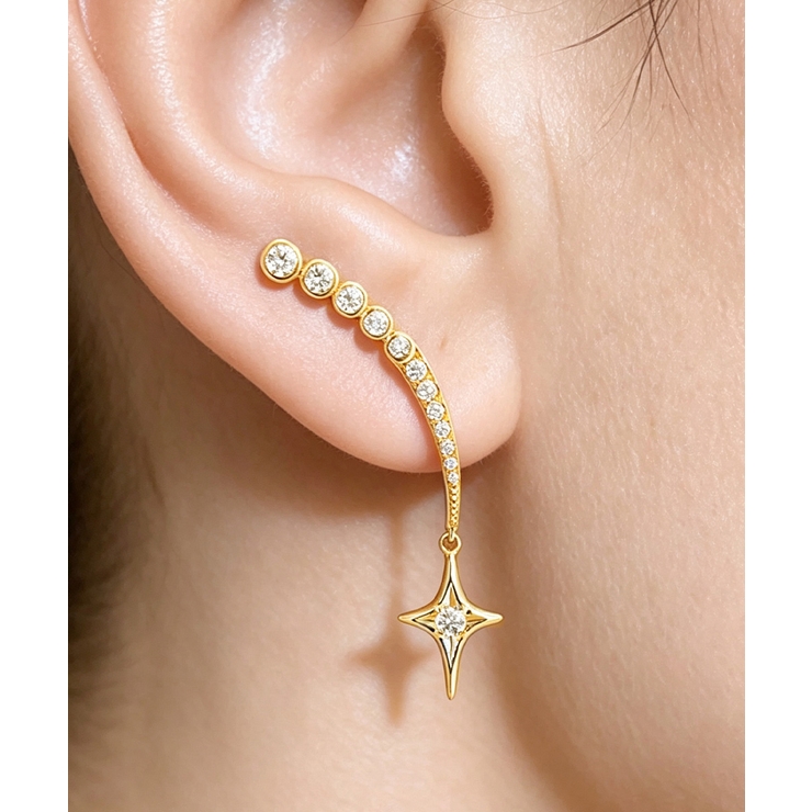 レディース 揺れる輝く星柄ビジューピアス 両耳セット | SUNSHINE CLOSET | 詳細画像6 