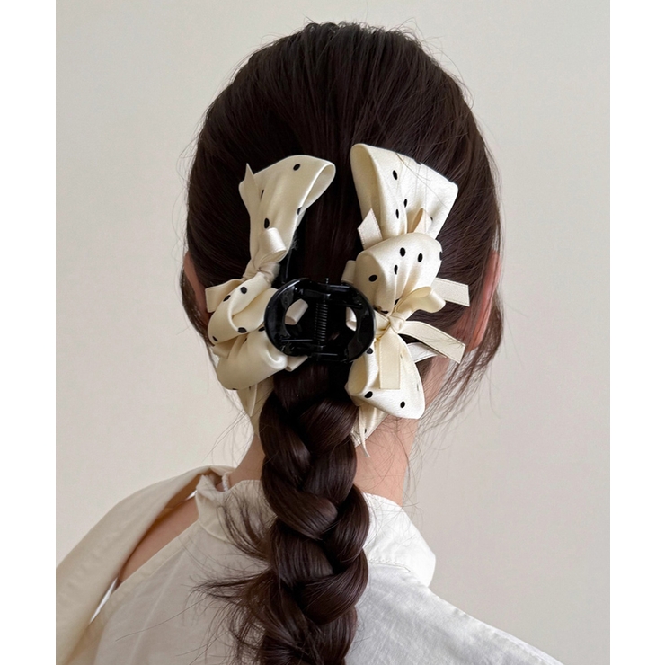 ヘアクリップドット柄リボンバンスクリップ | SUNSHINE CLOSET | 詳細画像7 
