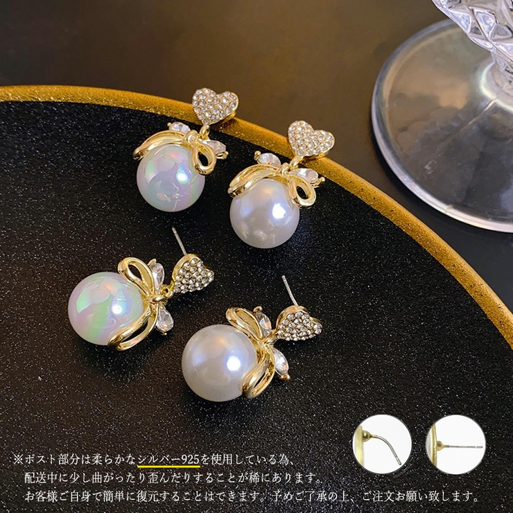 マーメイドパールピアス 韓国ハートピアス | SUNSHINE CLOSET | 詳細画像3 