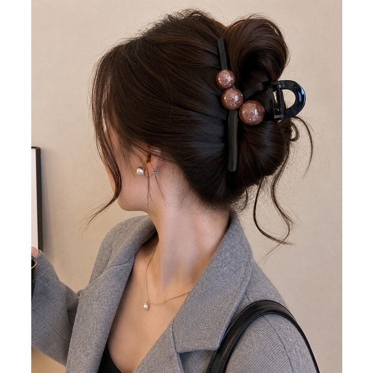 まとめ髪バレッタ 上品大人かわいいヘアクリップ 韓国風クリップ | SUNSHINE CLOSET | 詳細画像8 